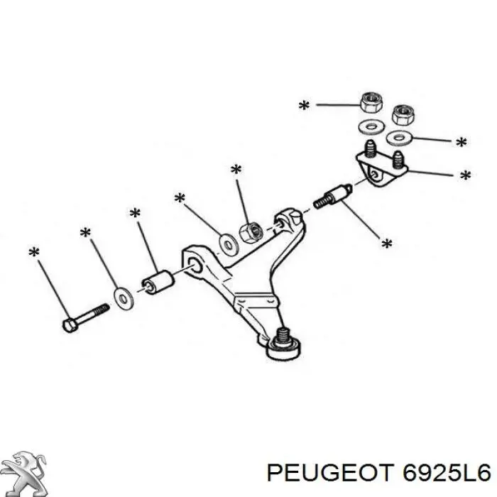 Купити 6925L6 Peugeot/Citroen Болт/гайка кріплення