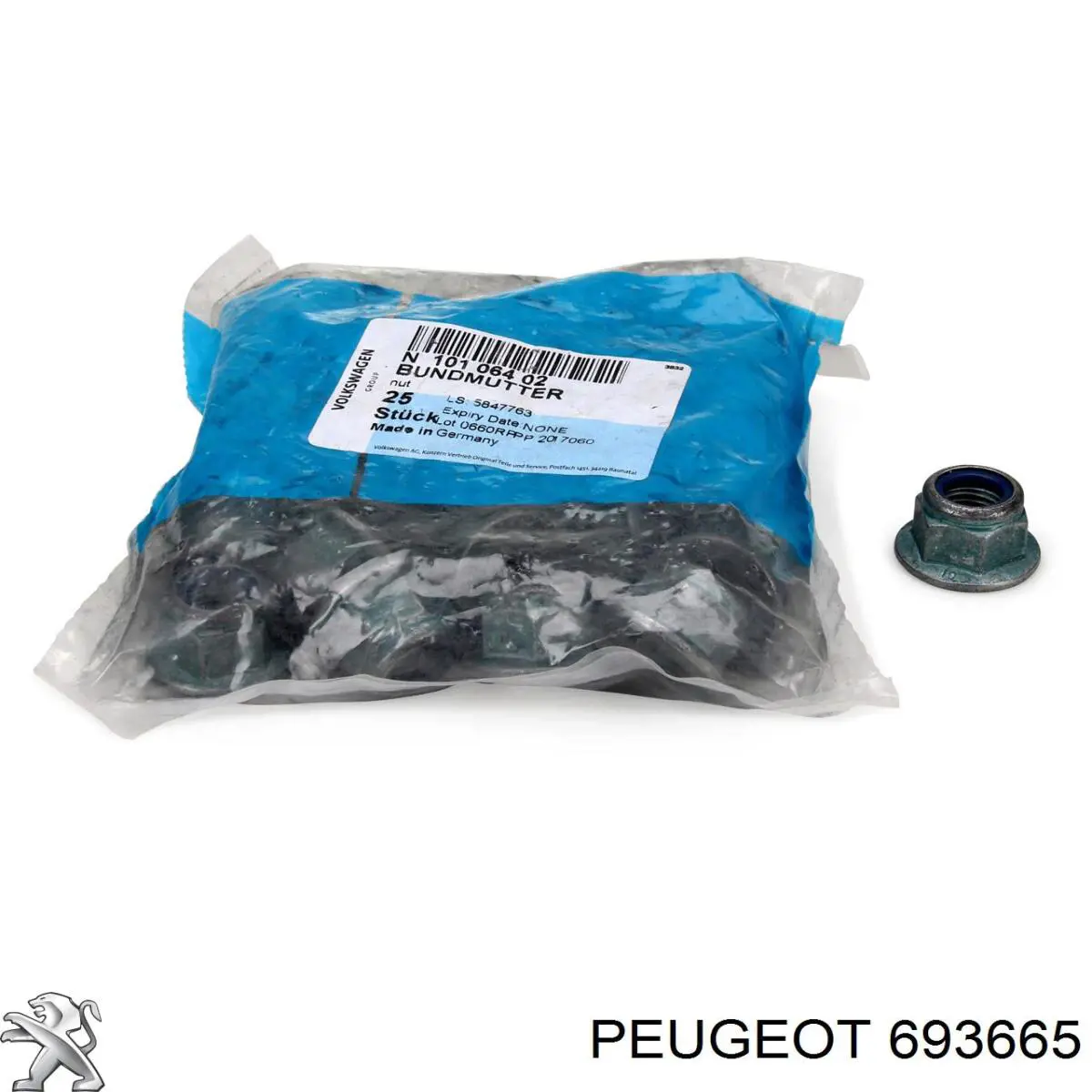 Гайка кріплення задньої балки (підрамника) на Citroen Jumpy I BU