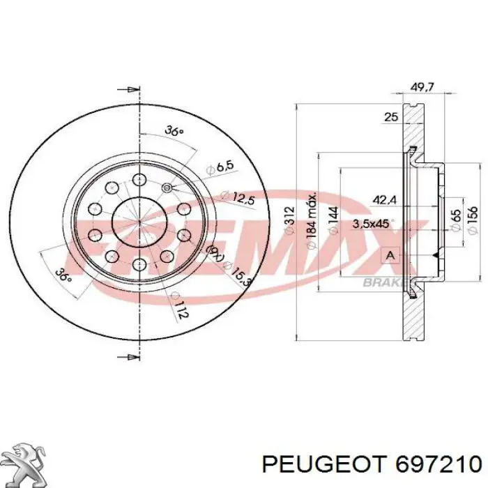 Пістон (кліп) кріплення накладок порогів 697210 Peugeot/Citroen