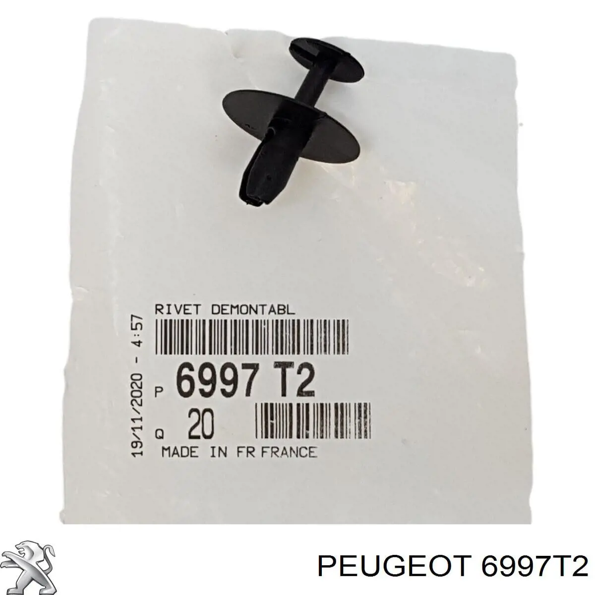 Пістон (кліп) утеплювача капота 6997T2 Peugeot/Citroen