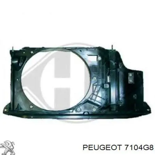7104G8 Peugeot/Citroen супорт радіатора в зборі/монтажна панель кріплення фар
