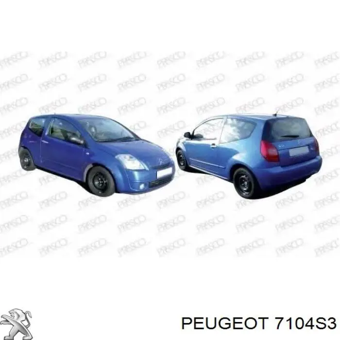 Купити 7104S3 Peugeot/Citroen Установча панель передня