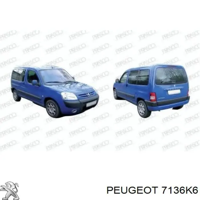 00007136K6 Peugeot/Citroen захист двигуна, правий