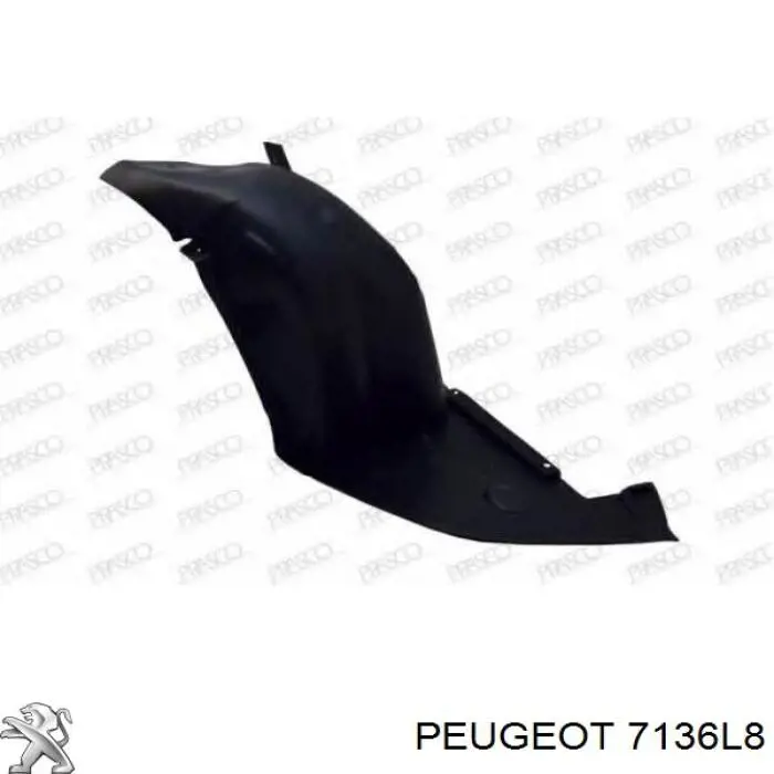 7136L8 Peugeot/Citroen Підкрилок переднього крила, лівий задній