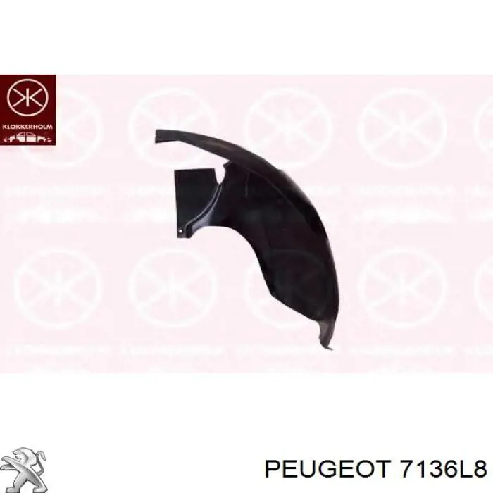 Підкрилок переднього крила, лівий задній Peugeot/Citroen 7136L8 ціна, від 15.46 USD