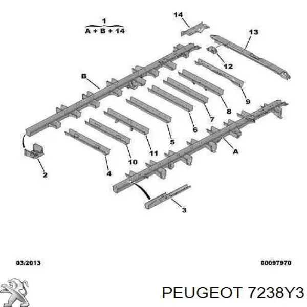 Балка бампера заднього Peugeot/Citroen 7238Y3 ціна, від 126.69 USD
