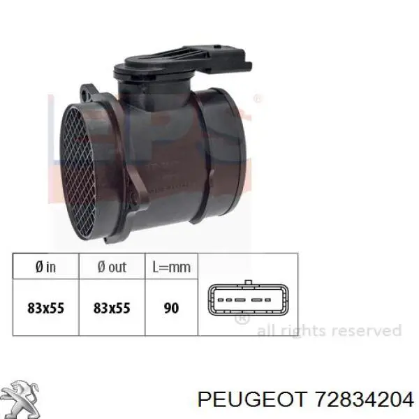 Купити 72834204 Peugeot/Citroen Повітромір