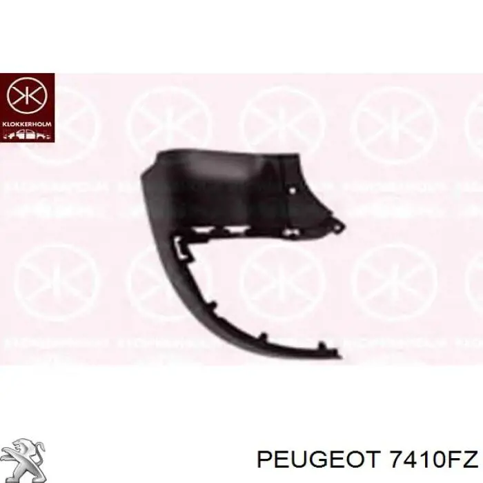Бампер задній, права частина 7410FZ Peugeot/Citroen