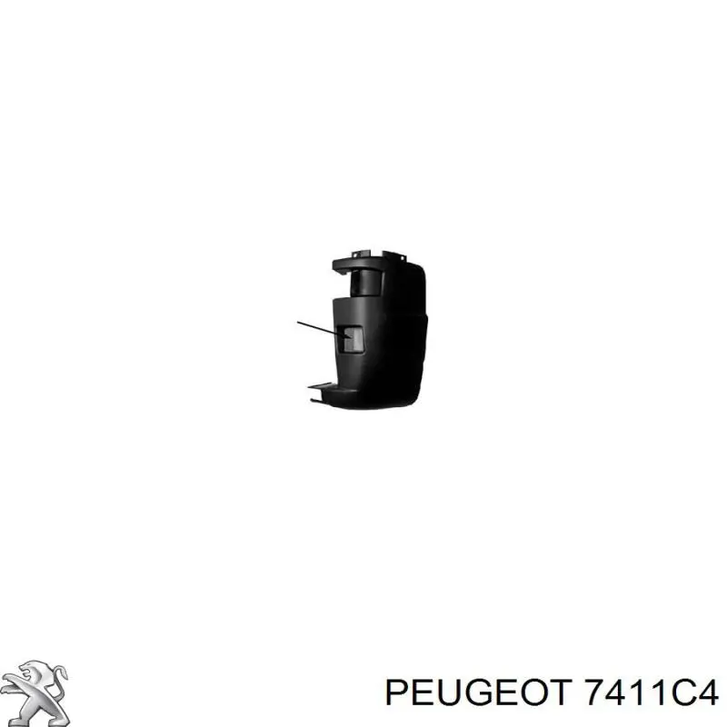 7411C4 Peugeot/Citroen бампер задній, ліва частина