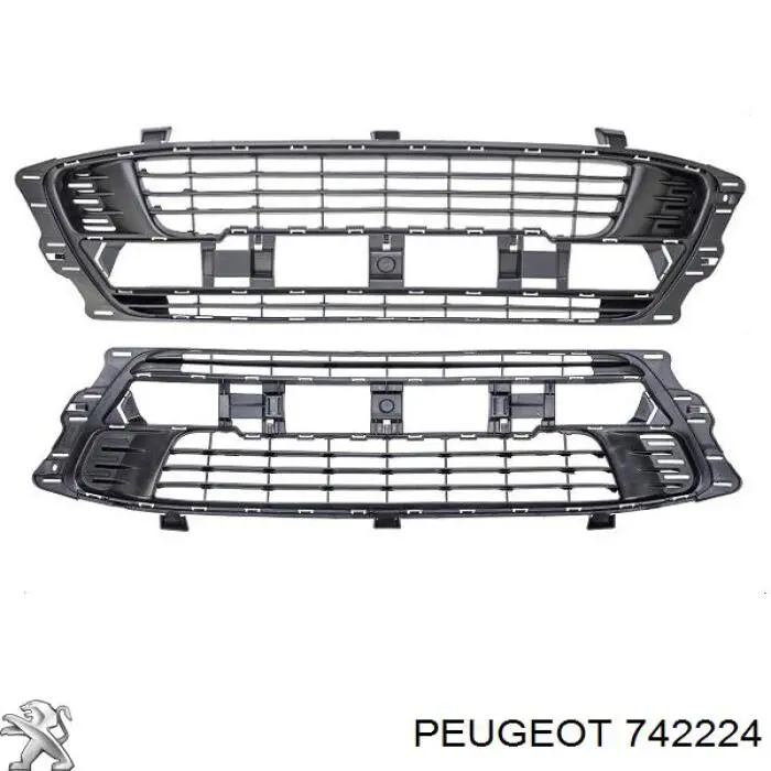 Решітка переднього бампера 742224 Peugeot/Citroen