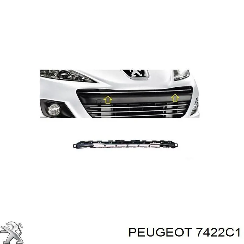 7422C1 Peugeot/Citroen решітка переднього бампера, верхня
