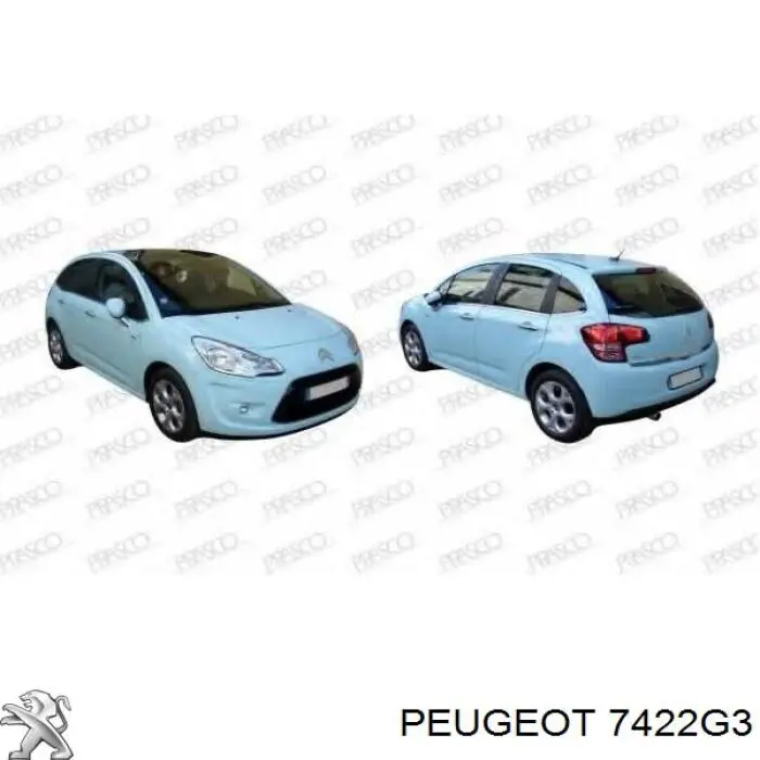 Решітка переднього бампера Peugeot/Citroen 7422G3 ціна, від 49.42 USD