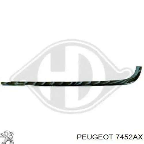 7452AX Peugeot/Citroen молдинг решітки переднього бампера, нижній
