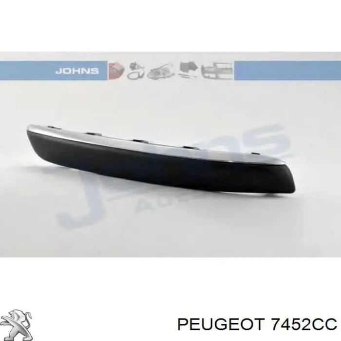 Купити 00007452CC Peugeot/Citroen Молдинг переднього бампера, правий