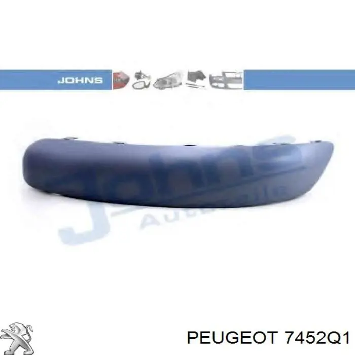 Купити 7452Q1 Peugeot/Citroen Молдинг заднього бампера, правий