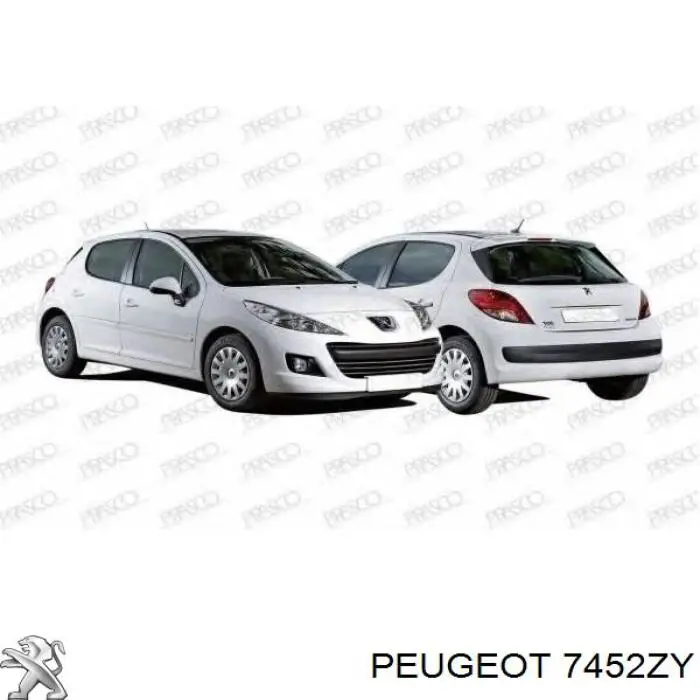 Ободок/окантовка фари протитуманної, лівий Peugeot 207 SW (WK) (Пежо 207)