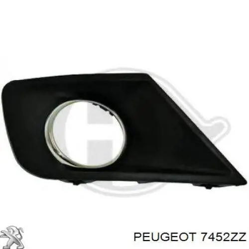 7452ZZ Peugeot/Citroen Заглушка протитуманки передньої правої