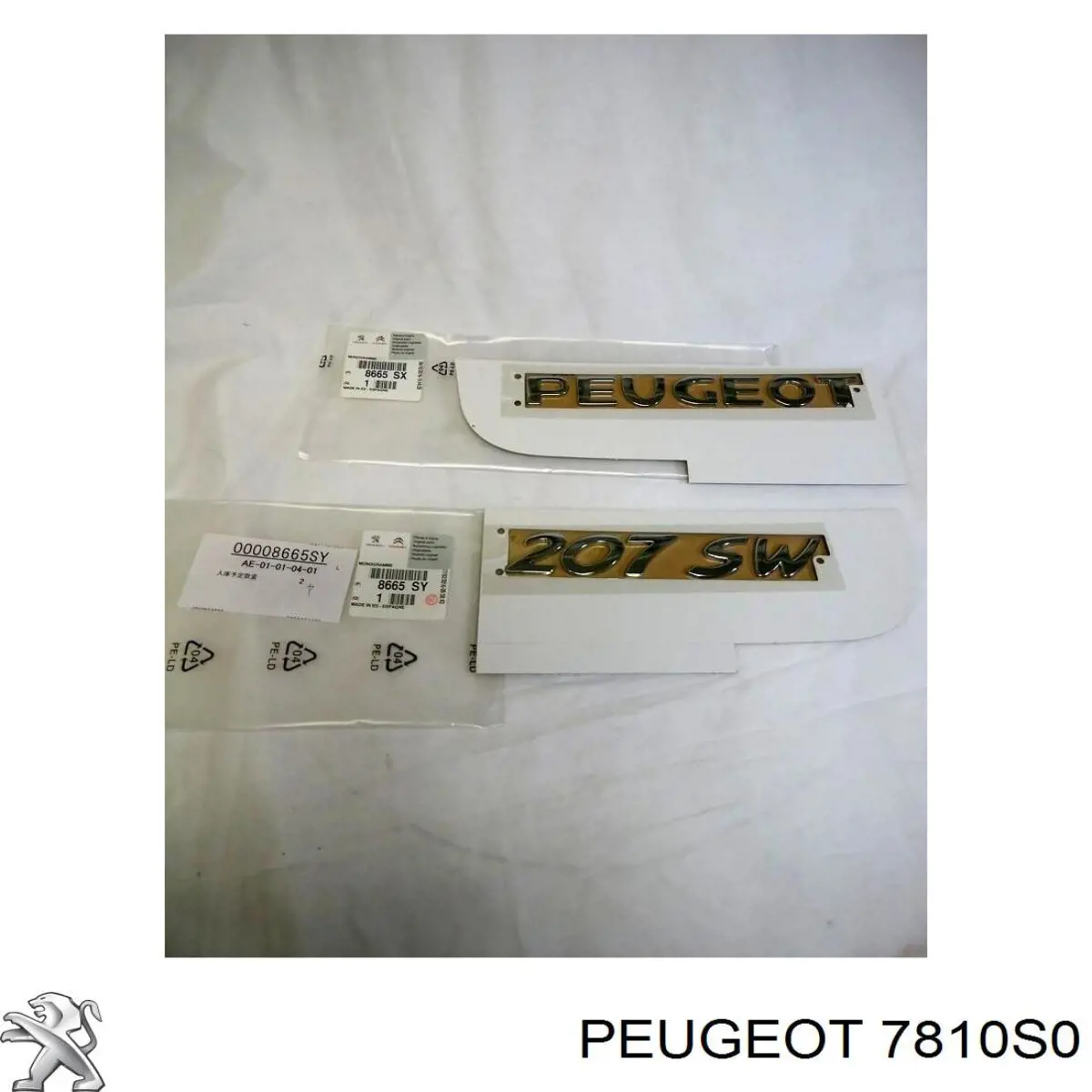 7810S0 Peugeot/Citroen Емблема кришки багажника, фірмовий значок