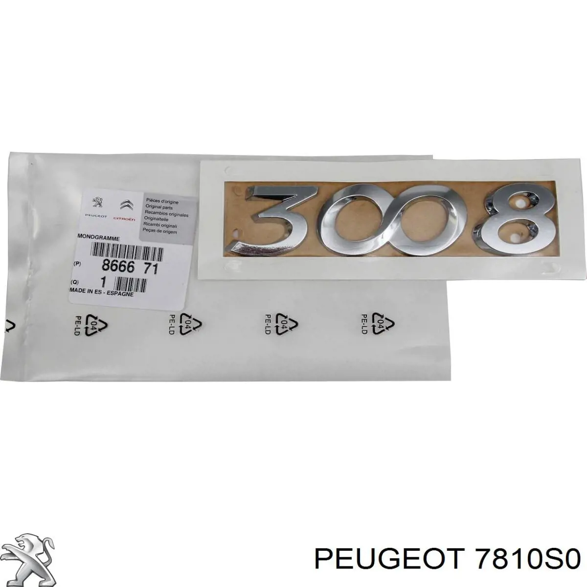 Купити 7810S0 Peugeot/Citroen Емблема кришки багажника, фірменнийзначок