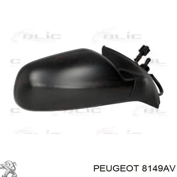 Праве бокове дзеркало Peugeot/Citroen 00008149AV
