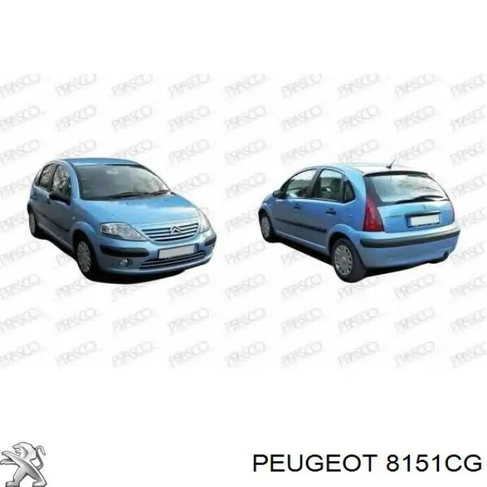 Дзеркальний елемент дзеркала заднього виду, лівого 8151CG Peugeot/Citroen