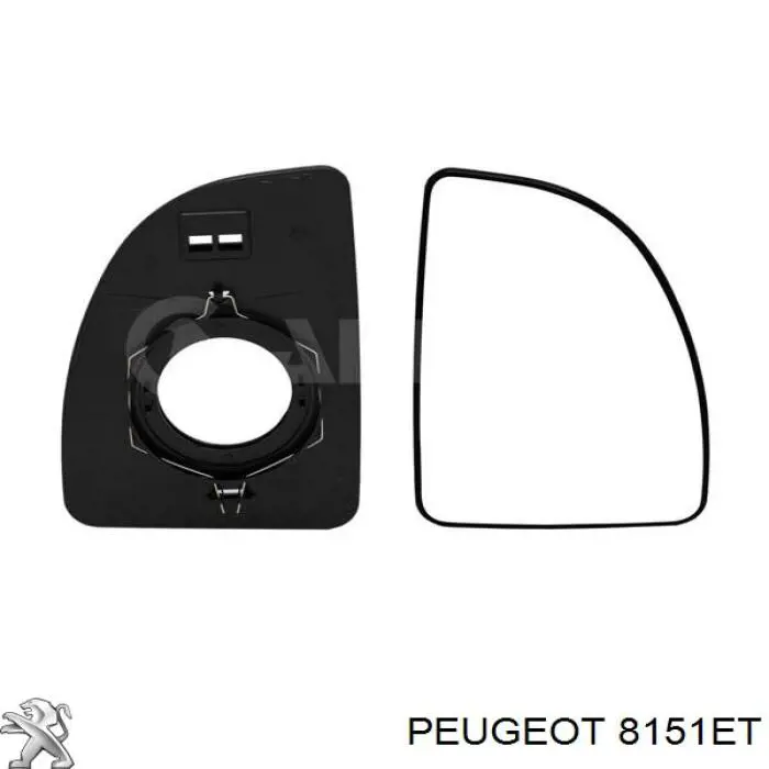 8151ET Peugeot/Citroen дзеркальний елемент дзеркала заднього виду, правого