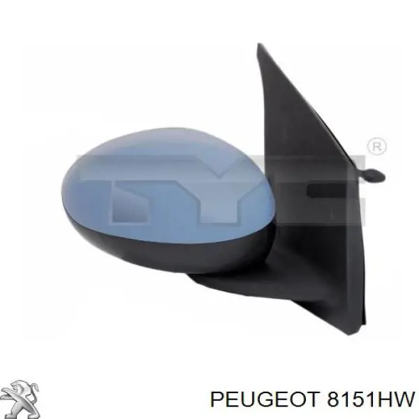 8151HW Peugeot/Citroen дзеркальний елемент дзеркала заднього виду, правого