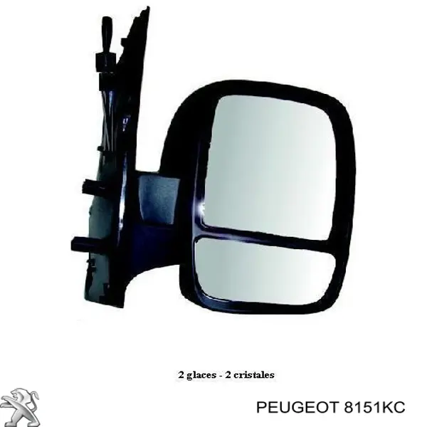 Дзеркальний елемент дзеркала заднього виду, правого Peugeot/Citroen 8151KC
