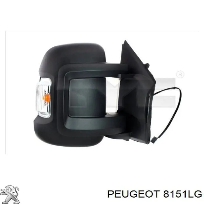 8151LG Peugeot/Citroen дзеркальний елемент дзеркала заднього виду, лівого