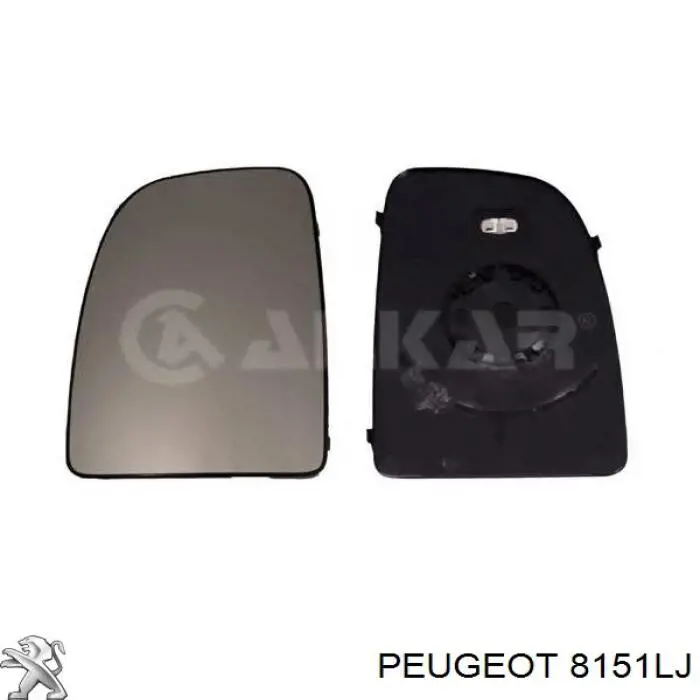 8151LJ Peugeot/Citroen дзеркальний елемент дзеркала заднього виду, лівого