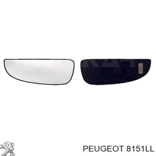 8151LL Peugeot/Citroen дзеркальний елемент дзеркала заднього виду, лівого