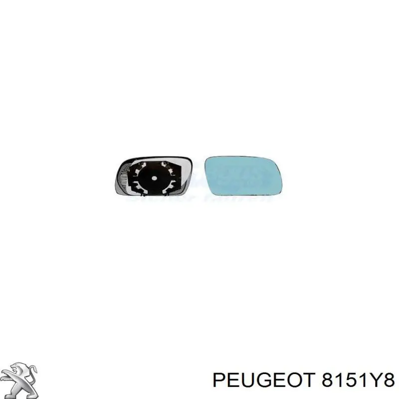 Дзеркальний елемент правого дзеркала заднього виду Peugeot/Citroen 8151Y8 ціна, від 11.17 USD