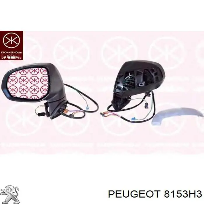 Праве бічне дзеркало Peugeot/Citroen 8153H3 ціна, від 131.26 USD