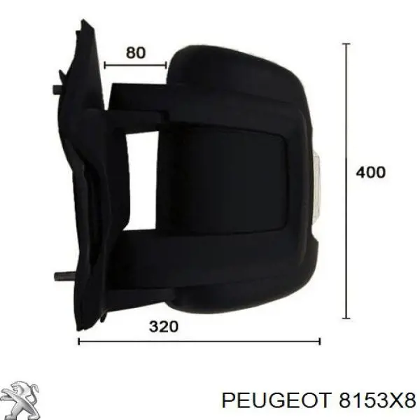 Купити 8153X8 Peugeot/Citroen Бічне дзеркало заднього виду ліве
