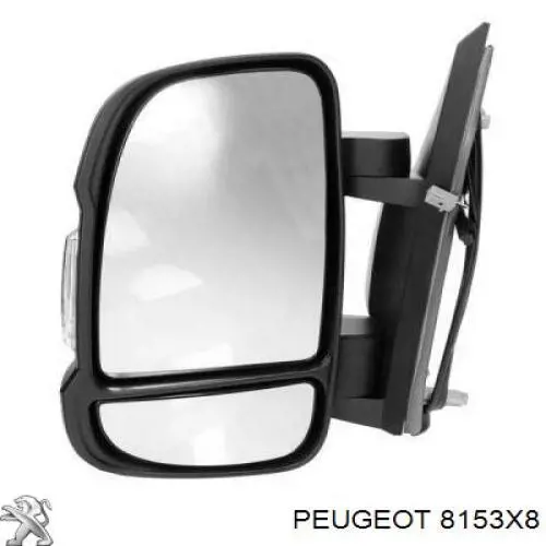 8153X8 Peugeot/Citroen дзеркало заднього виду, ліве