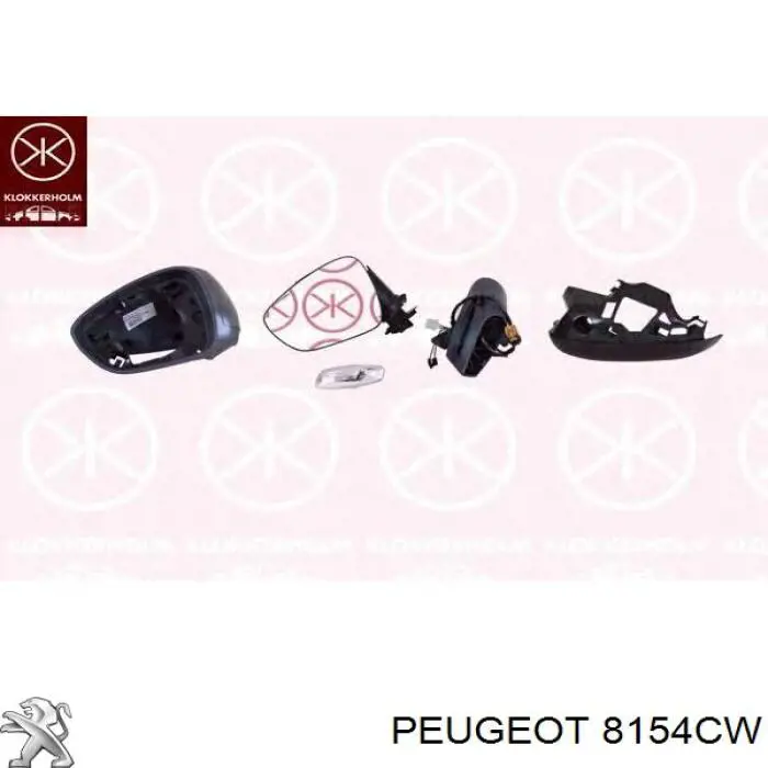 8154CW Peugeot/Citroen Дзеркало заднього виду, ліве