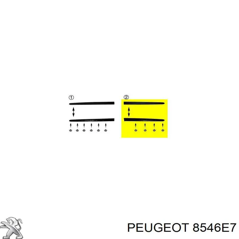  Молдинг задніх правих дверей Peugeot 206 