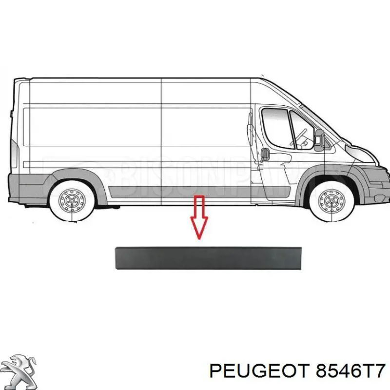 8546T7 Peugeot/Citroen молдинг бічний (зсувний двері)