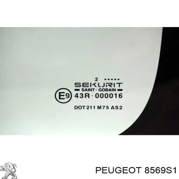 8569S1 Peugeot/Citroen Скло бічної зсувної двері, правої