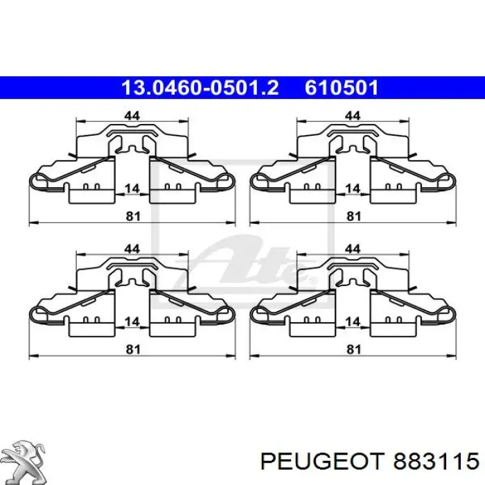  Peugeot/Citroen 883115 ціна, від 83.92 USD