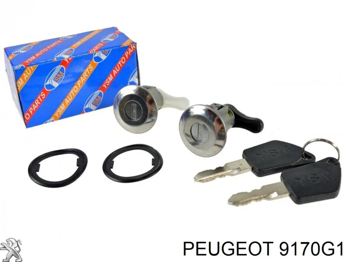 9170G1 Peugeot/Citroen личинки замків, комплект