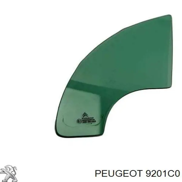9201C0 Peugeot/Citroen скло-кватирка двері, передній, лівій