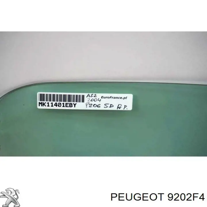 Купити 9202F4 Peugeot/Citroen Скло передніх дверей, правою