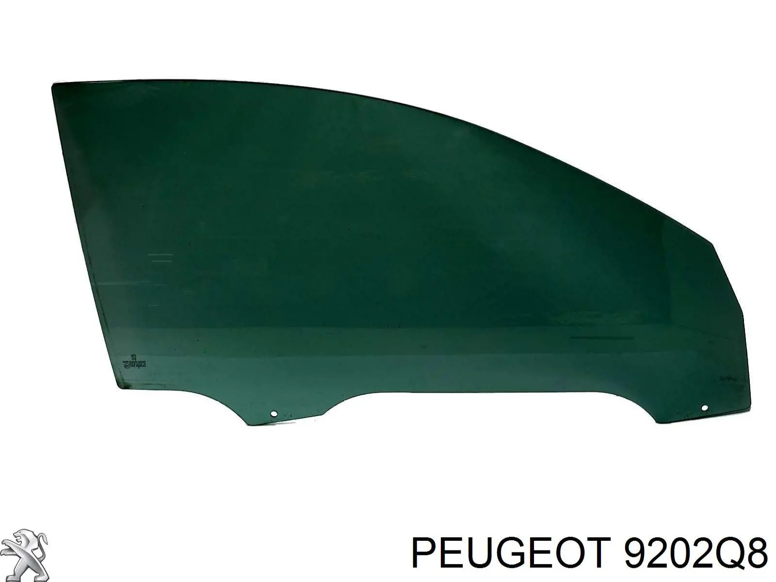 Скло передніх дверей, правою 9202Q8 Peugeot/Citroen