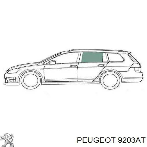 9203FH Peugeot/Citroen Скло задніх дверей, лівих