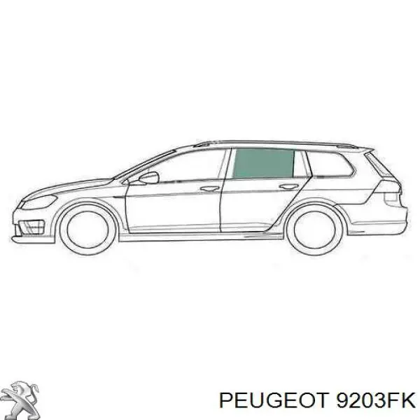 9203FK Peugeot/Citroen скло задньої двері лівої