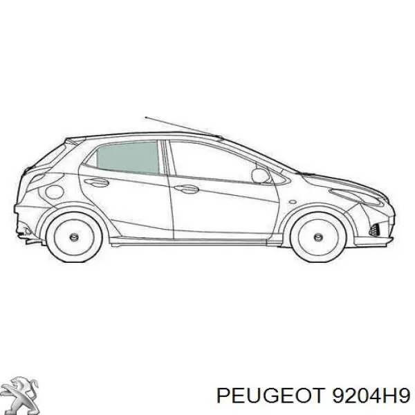 Скло задньої двері правої 9204H9 Peugeot/Citroen