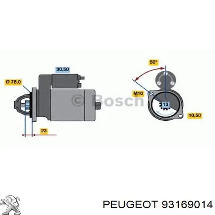 Стартер 93169014 Peugeot/Citroen