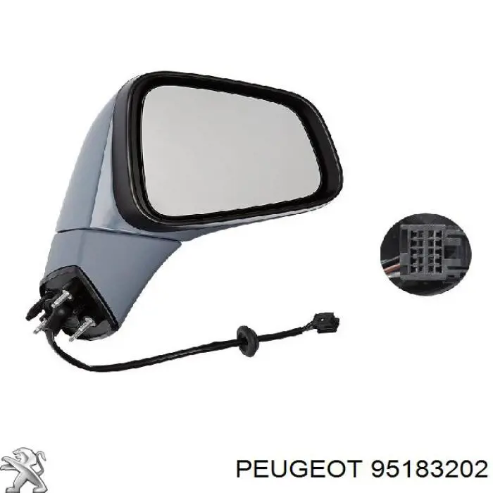 95183202 Peugeot/Citroen дзеркальний елемент дзеркала заднього виду, правого