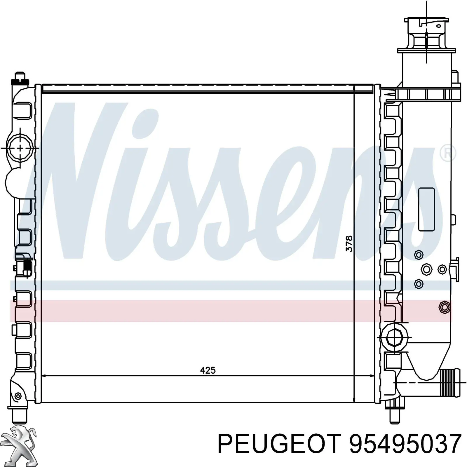 Радіатор 95495037 Peugeot/Citroen